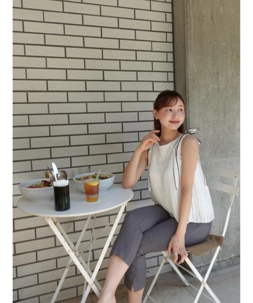 Her lip to（ハーリップトゥー）の「Pleated Chiffon Ribbon Top（シャツ/ブラウス・レディース・ホワイト/ブラック・FREE）」の10枚目の写真