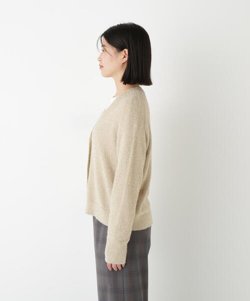 human woman（ヒューマンウーマン）の「◆ラメシャギーＶネックカーディガン（カーディガン/ボレロ・レディース・グレー/ベージュ・MEDIUM）」の15枚目の写真