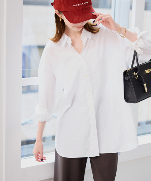 SLOBE IENA(スローブイエナ)の「コットンブロードベーシックシャツ(シャツ/ブラウス・レディース・ホワイト/ブラウン/スカイブルー・FREE)」の13枚目の写真