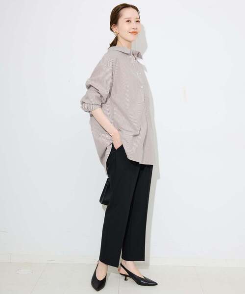 SLOBE IENA(スローブイエナ)の「コットンブロードベーシックシャツ(シャツ/ブラウス・レディース・スカイブルー/ブラウン/ホワイト・FREE)」の9枚目の写真
