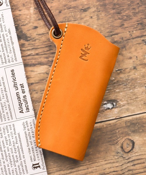 ZARIO-grandee-（ザリオ）の「プルームオーラ専用ケース 栃木レザー ハトメ・紐付き（アッシュトレイ/ライター・メンズ・ネイビー/ブラウン/グリーン/キャメル/ブラック・ONE SIZE）」の5枚目の写真