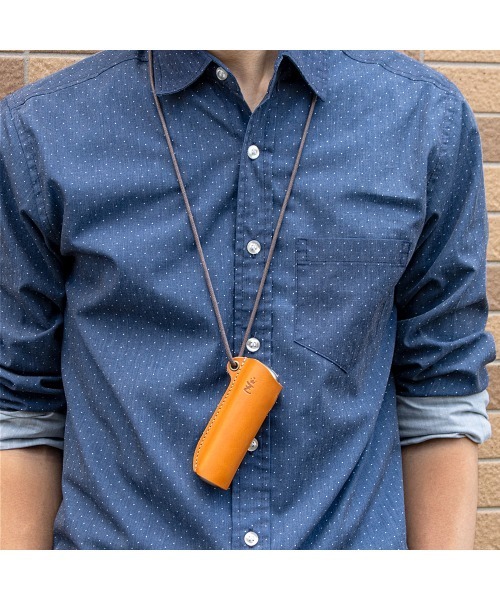 ZARIO-grandee-（ザリオ）の「プルームオーラ専用ケース 栃木レザー ハトメ・紐付き（アッシュトレイ/ライター・メンズ・ネイビー/ブラウン/グリーン/キャメル/ブラック・ONE SIZE）」の7枚目の写真