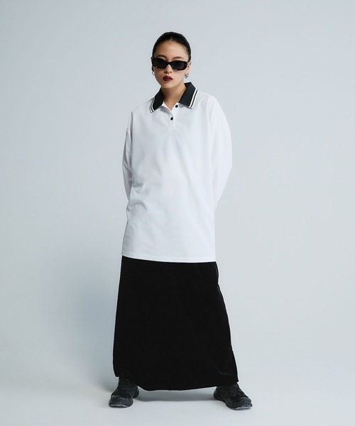 JEANASIS（ジーナシス）の「【Les Fleurs】ネックラインポロLS/592981（ポロシャツ・レディース・ブラック/ホワイト・FREE）」の11枚目の写真