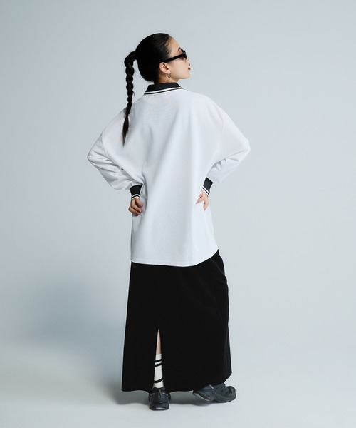 JEANASIS（ジーナシス）の「【Les Fleurs】ネックラインポロLS/592981（ポロシャツ・レディース・ブラック/ホワイト・FREE）」の13枚目の写真