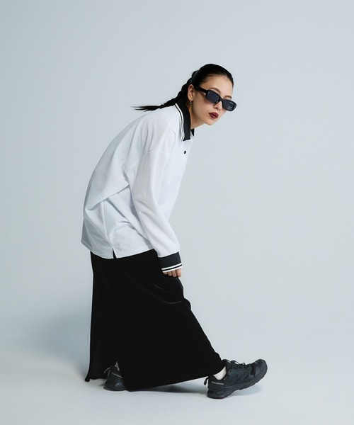 JEANASIS（ジーナシス）の「【Les Fleurs】ネックラインポロLS/592981（ポロシャツ・レディース・ブラック/ホワイト・FREE）」の14枚目の写真