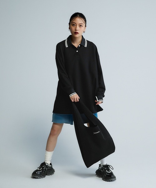 JEANASIS（ジーナシス）の「【Les Fleurs】ネックラインポロLS/592981（ポロシャツ・レディース・ブラック/ホワイト・FREE）」の17枚目の写真