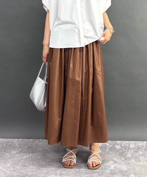 NICOLE white（ニコルホワイト）の「ギャザースカート（スカート・レディース・ブラック/ブラウン・FREE）」の11枚目の写真