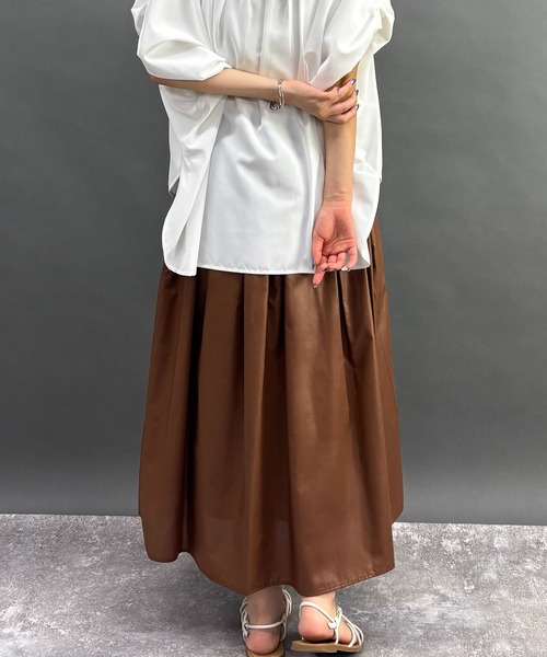 NICOLE white（ニコルホワイト）の「ギャザースカート（スカート・レディース・ブラック/ブラウン・FREE）」の12枚目の写真