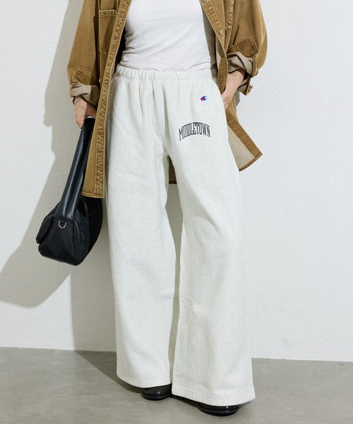 Champion（チャンピオン）の「別注【CHAMPION/チャンピオン】for JS ワイドスウェットパンツ（スウェットパンツ・レディース・チャコールグレー/アイボリー/ブラック・MEDIUM/LARGE）」の19枚目の写真
