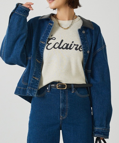 abahouse mavie（アバハウスマヴィ）の「デニム/カツラギショートカバーオール（デニムジャケット・レディース・ブルー/ブラック/キャメル/インディゴブルー・フリー）」の3枚目の写真