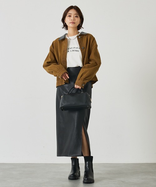 abahouse mavie（アバハウスマヴィ）の「デニム/カツラギショートカバーオール（デニムジャケット・レディース・ブルー/ブラック/キャメル/インディゴブルー・フリー）」の5枚目の写真