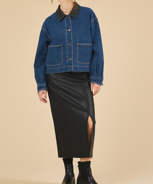 abahouse mavie（アバハウスマヴィ）の「デニム/カツラギショートカバーオール（デニムジャケット・レディース・ブルー/ブラック/キャメル/インディゴブルー・フリー）」の12枚目の写真