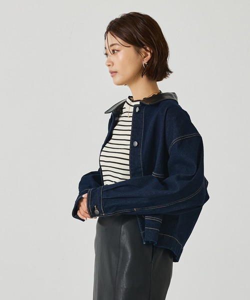 abahouse mavie（アバハウスマヴィ）の「デニム/カツラギショートカバーオール（デニムジャケット・レディース・ブルー/ブラック/キャメル/インディゴブルー・フリー）」の20枚目の写真