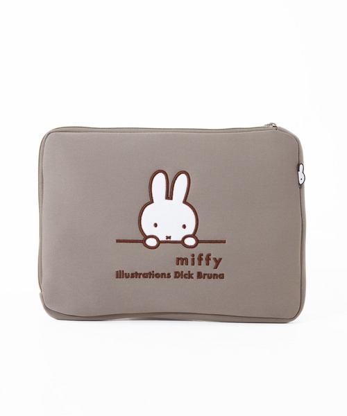 miffy/ミッフィー】 A4/14inch対応 PC/iPadケース 刺繍フラットポーチ