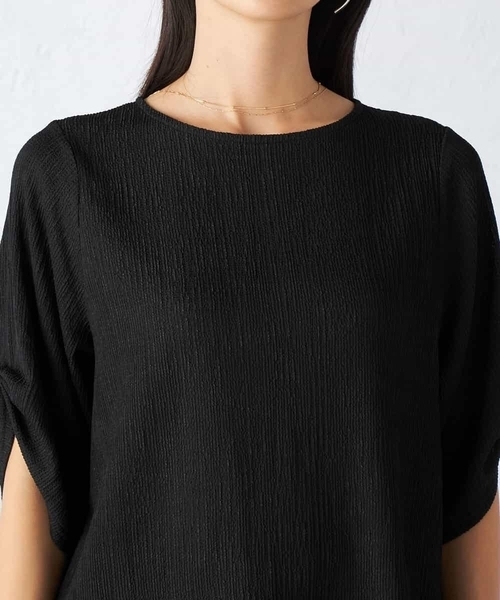 a.v.v（アーヴェヴェ）の「袖ギャザー楊柳カットソー（Tシャツ/カットソー・レディース・ブラック/モカ・40/38）」の21枚目の写真