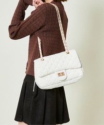 GORGE（ゴージ）の「《ツイード調×チェーンストラップ》2WAYショルダーバッグ ハンド・肩掛け両用◎（ショルダーバッグ）」