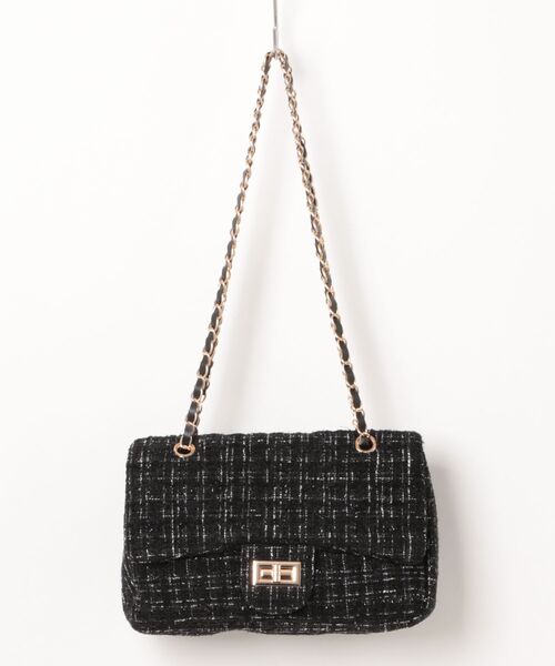 セール】《ツイード調×チェーンストラップ》2WAYショルダーバッグ