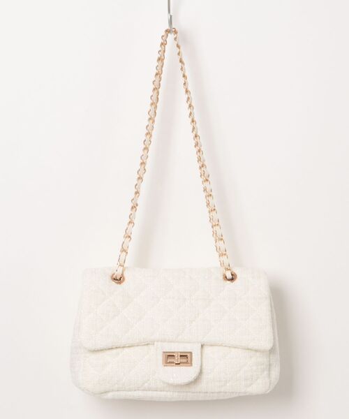セール】《ツイード調×チェーンストラップ》2WAYショルダーバッグ