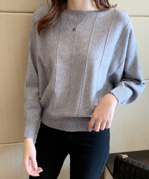 Beststore(ベストストア)の「ニットトップス 薄手ニット ドルマンニット(ニット/セーター・レディース・ベージュ/イエロー/ピンク/レッド/ホワイト/ブルー/ブラック/グレー・FREE)」の3枚目の写真