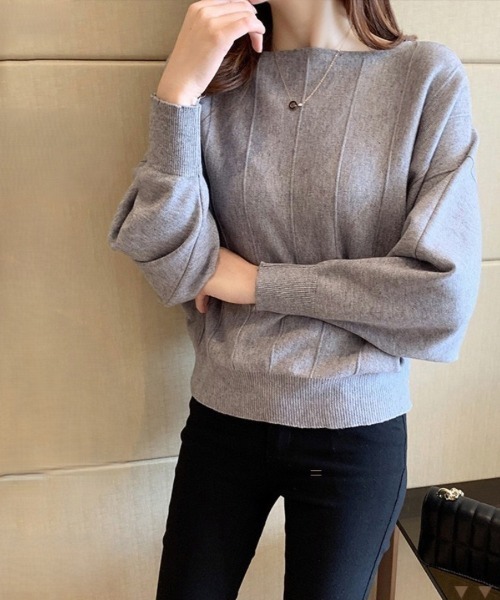 Beststore(ベストストア)の「ニットトップス 薄手ニット ドルマンニット(ニット/セーター・レディース・ベージュ/イエロー/ピンク/レッド/ホワイト/ブルー/ブラック/グレー・FREE)」の9枚目の写真