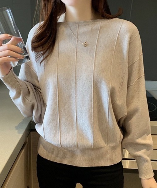 Beststore(ベストストア)の「ニットトップス 薄手ニット ドルマンニット(ニット/セーター・レディース・ベージュ/イエロー/ピンク/レッド/ホワイト/ブルー/ブラック/グレー・FREE)」の11枚目の写真
