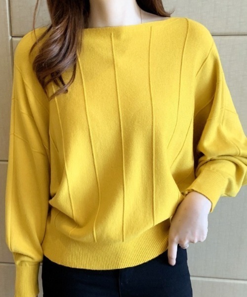 Beststore(ベストストア)の「ニットトップス 薄手ニット ドルマンニット(ニット/セーター・レディース・ベージュ/イエロー/ピンク/レッド/ホワイト/ブルー/ブラック/グレー・FREE)」の16枚目の写真