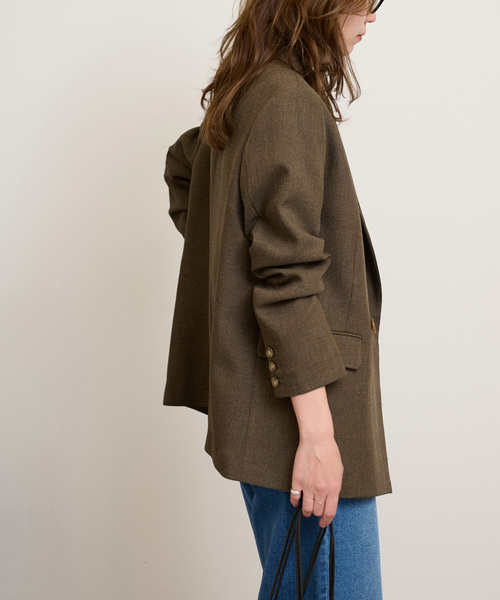 JOURNAL STANDARD relume（ジャーナルスタンダード　レリューム）の「《追加》シャークツイードテーラードジャケット（テーラードジャケット・レディース・ブラウン・36/38）」の4枚目の写真