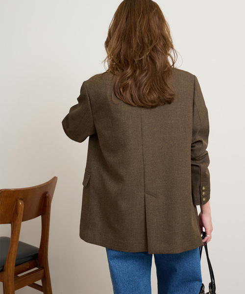 JOURNAL STANDARD relume（ジャーナルスタンダード　レリューム）の「《追加》シャークツイードテーラードジャケット（テーラードジャケット・レディース・ブラウン・36/38）」の5枚目の写真