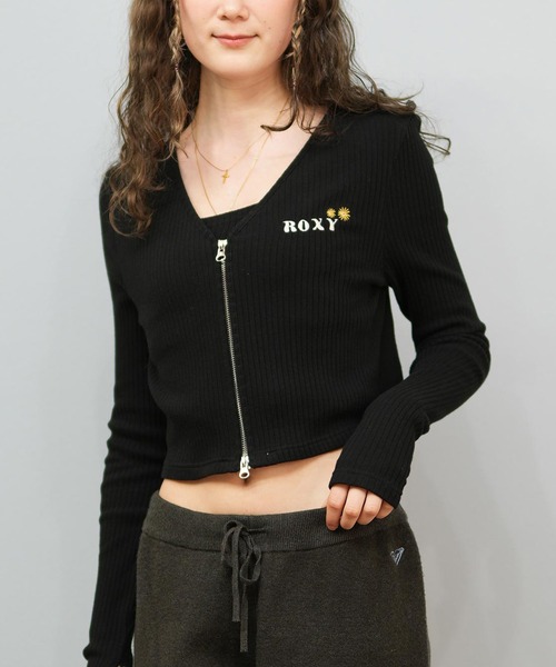 ROXY(ロキシー)の「ROXY/ロキシー カーディガン ショート丈 2点セット RDK254010(ニット/セーター・レディース・ブラック/グレー・M/L)」の2枚目の写真