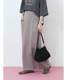 Samansa Mos2 blue（サマンサモスモスブルー）の「ダブルウエストナロースカート（スカート）」