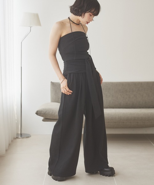 LAULEN(ローレン)の「belt ribbon bustier set up /ベルトリボンビスチェセットアップ(セットアップ・レディース・グレー/ブラック/アイボリー・FREE)」の6枚目の写真