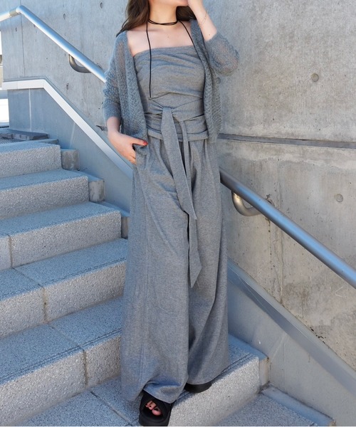 LAULEN(ローレン)の「belt ribbon bustier set up /ベルトリボンビスチェセットアップ(セットアップ・レディース・グレー/ブラック/アイボリー・FREE)」の10枚目の写真