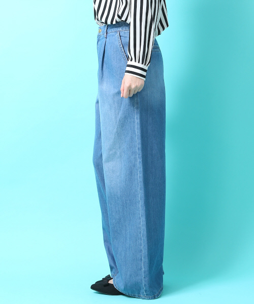 Rouge vif（ルージュヴィフ）の「ワイドパンツデニム（デニムパンツ・レディース・ブルー/サックスブルー・38/36/34）」の11枚目の写真