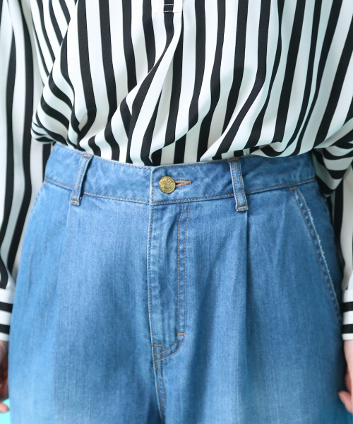Rouge vif（ルージュヴィフ）の「ワイドパンツデニム（デニムパンツ・レディース・ブルー/サックスブルー・38/36/34）」の5枚目の写真