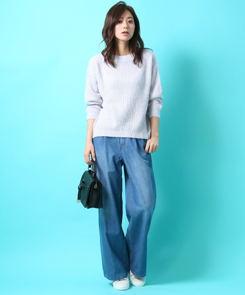 Rouge vif（ルージュヴィフ）の「ワイドパンツデニム（デニムパンツ・レディース・ブルー/サックスブルー・38/36/34）」の9枚目の写真