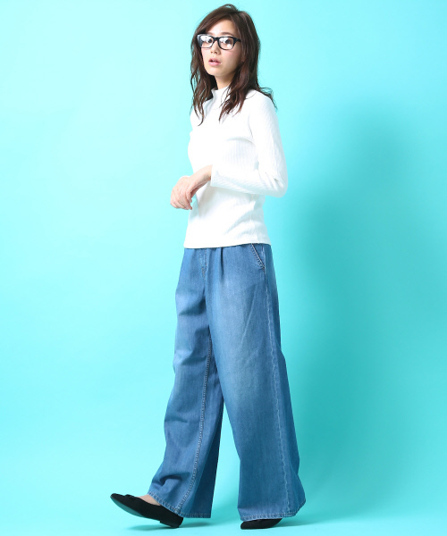 Rouge vif（ルージュヴィフ）の「ワイドパンツデニム（デニムパンツ・レディース・ブルー/サックスブルー・38/36/34）」の10枚目の写真