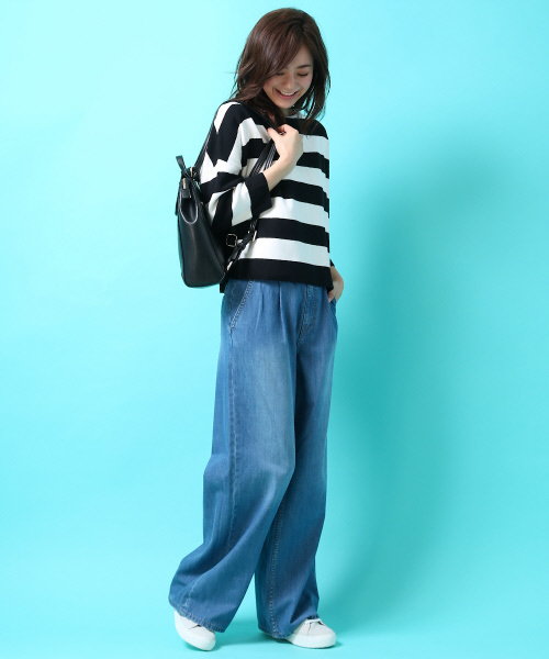 Rouge vif（ルージュヴィフ）の「ワイドパンツデニム（デニムパンツ・レディース・ブルー/サックスブルー・38/36/34）」の3枚目の写真