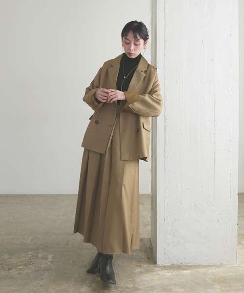 LIAN（リアン）の「カフデザインダブルテーラードジャケット（テーラードジャケット・レディース・チャコールグレー/ブラウン/ベージュ/ブラック・FREE）」の14枚目の写真