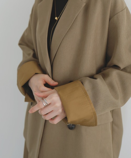 セール】カフデザインダブルテーラードジャケット（テーラード