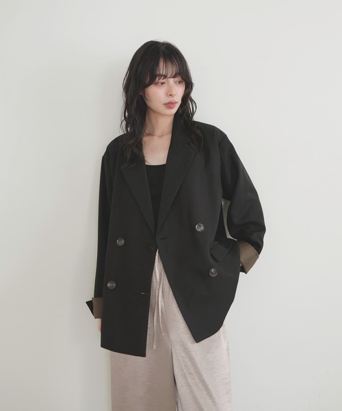 セール】カフデザインダブルテーラードジャケット（テーラード