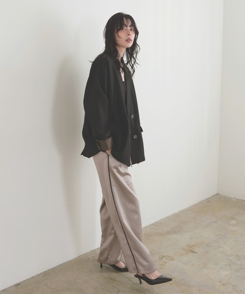 LIAN（リアン）の「カフデザインダブルテーラードジャケット（テーラードジャケット・レディース・チャコールグレー/ブラウン/ベージュ/ブラック・FREE）」の19枚目の写真