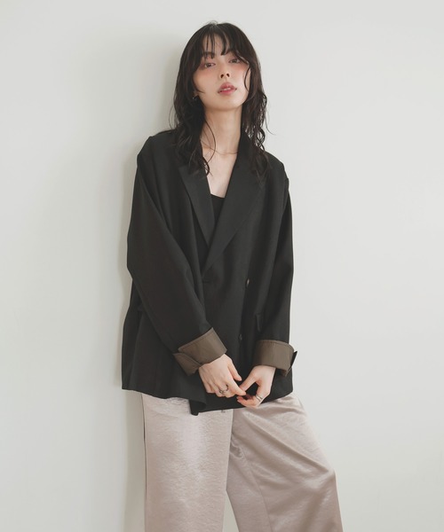 セール】カフデザインダブルテーラードジャケット（テーラード