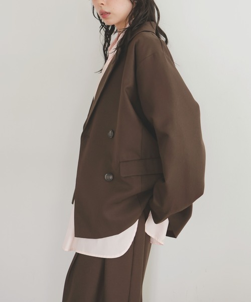 セール】カフデザインダブルテーラードジャケット（テーラード