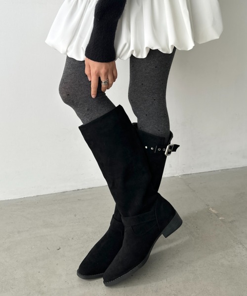 CLEA（クレア）の「ドット柄タイツ（タイツ/ストッキング・レディース・ホワイト/ブラック/チャコールグレー/グレー・FREE）」の2枚目の写真