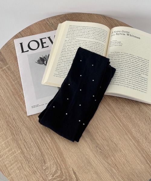 CLEA（クレア）の「ドット柄タイツ（タイツ/ストッキング・レディース・ホワイト/ブラック/チャコールグレー/グレー・FREE）」の15枚目の写真
