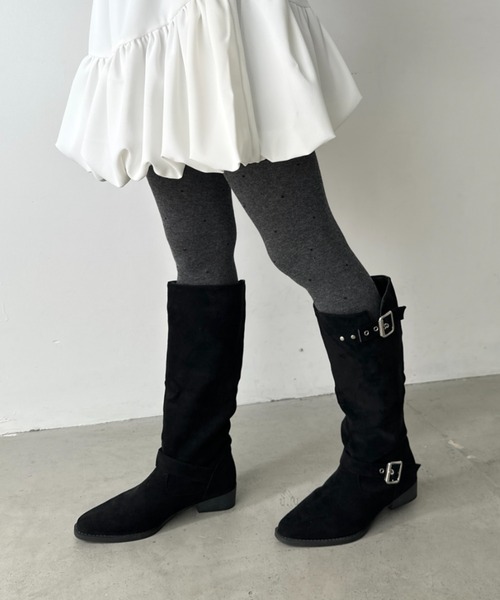 CLEA（クレア）の「ドット柄タイツ（タイツ/ストッキング・レディース・ホワイト/ブラック/チャコールグレー/グレー・FREE）」の17枚目の写真