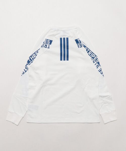 adidas（アディダス）の「adidas/アディダス 長袖 Tシャツ ロンT キッズ ワーディングパック ルーズフィット シングルジャージー W6496（Tシャツ/カットソー・キッズ・ホワイト×ブルー/ブラック×ホワイト・130cm/140cm/150cm/160cm）」の3枚目の写真