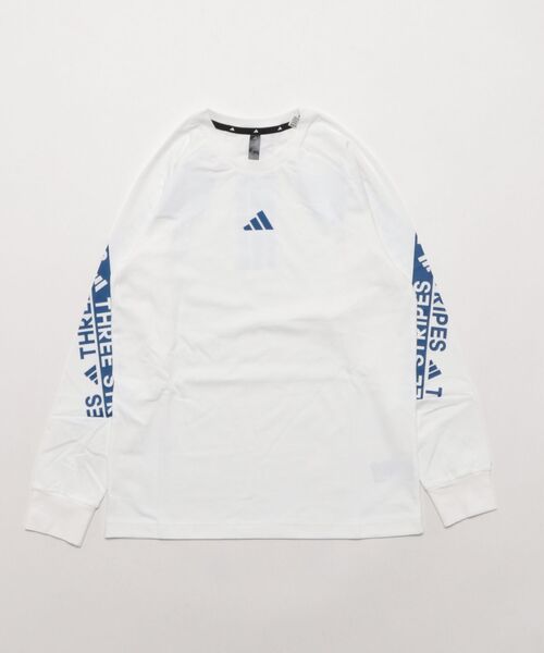 adidas（アディダス）の「adidas/アディダス 長袖 Tシャツ ロンT キッズ ワーディングパック ルーズフィット シングルジャージー W6496（Tシャツ/カットソー・キッズ・ホワイト×ブルー/ブラック×ホワイト・130cm/140cm/150cm/160cm）」の12枚目の写真