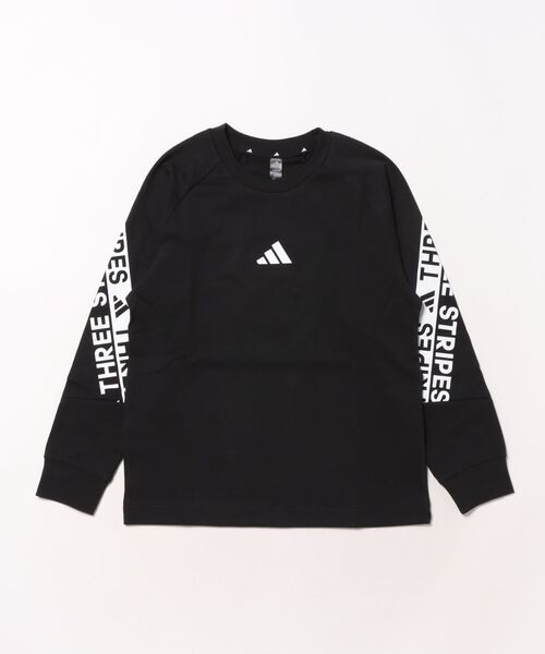 adidas（アディダス）の「adidas/アディダス 長袖 Tシャツ ロンT キッズ ワーディングパック ルーズフィット シングルジャージー W6496（Tシャツ/カットソー・キッズ・ホワイト×ブルー/ブラック×ホワイト・130cm/140cm/150cm/160cm）」の13枚目の写真