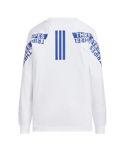 adidas（アディダス）の「adidas/アディダス 長袖 Tシャツ ロンT キッズ ワーディングパック ルーズフィット シングルジャージー W6496（Tシャツ/カットソー・キッズ・ホワイト×ブルー/ブラック×ホワイト・130cm/140cm/150cm/160cm）」の4枚目の写真